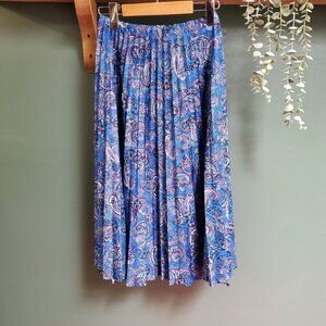 Vintage Pleated Paisley Skirt